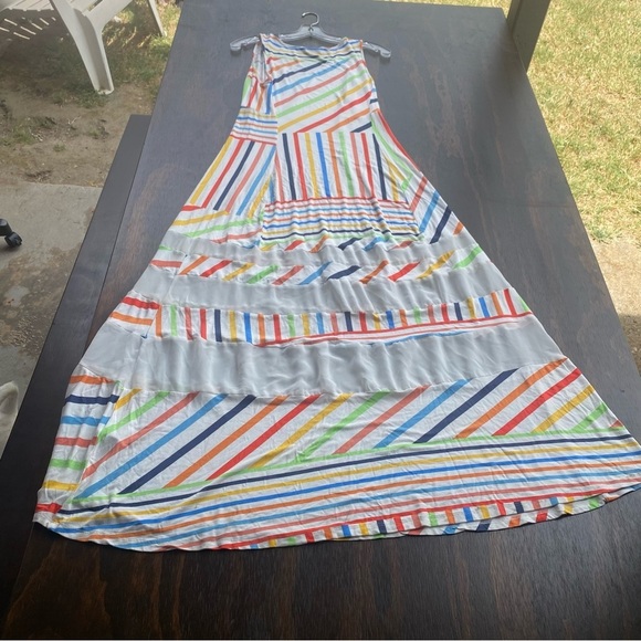 Anthropologie Peter Som Blue and Red Tiered Maxi Sundress - Picture 4 of 7